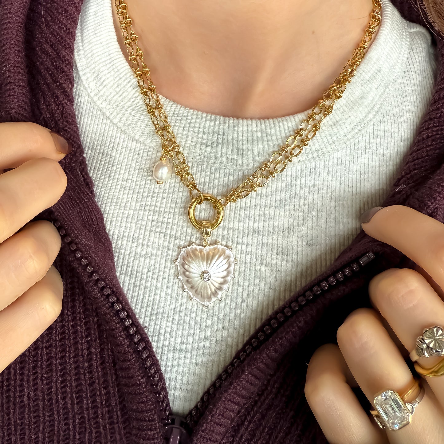 Pearl Heart Necklace