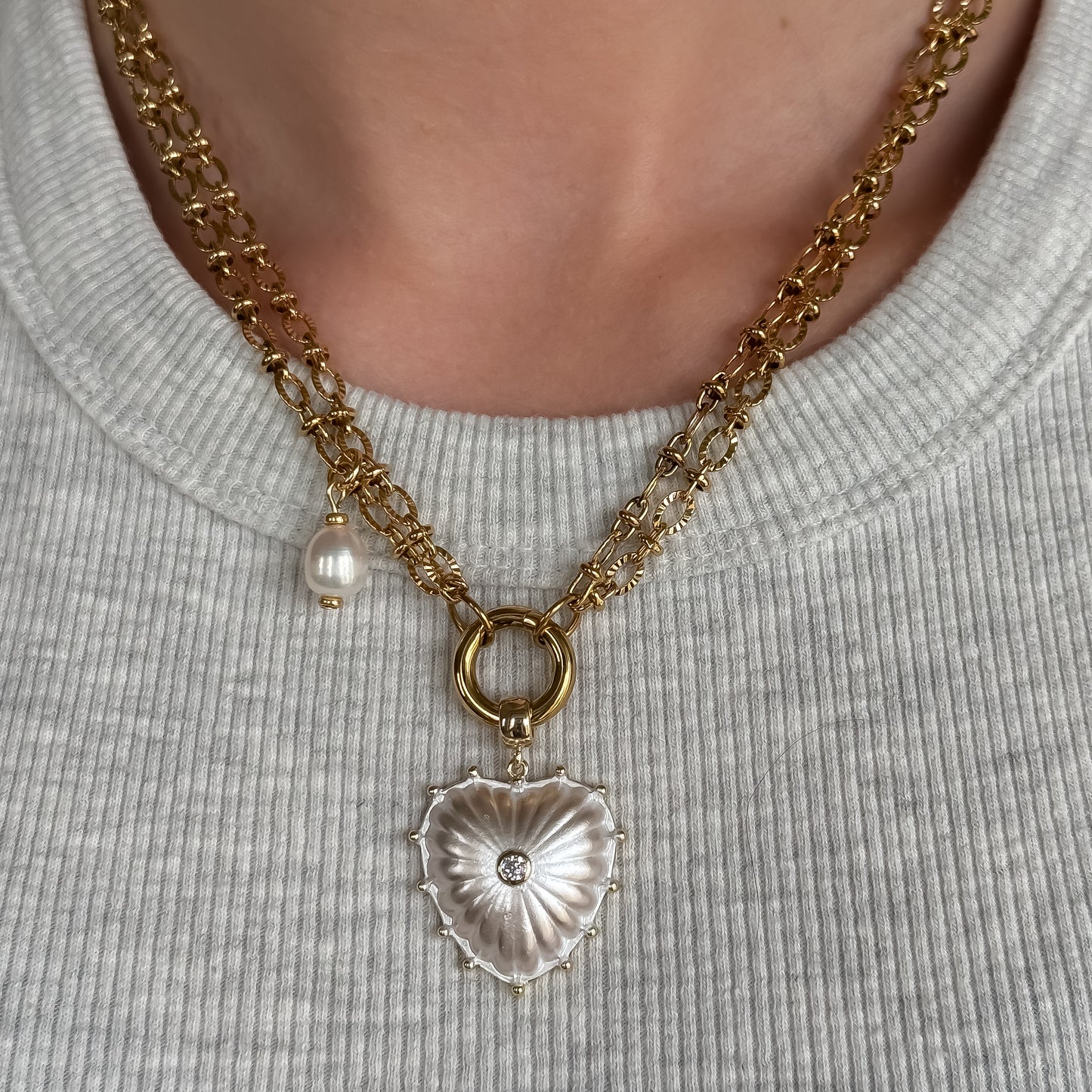 Pearl Heart Necklace