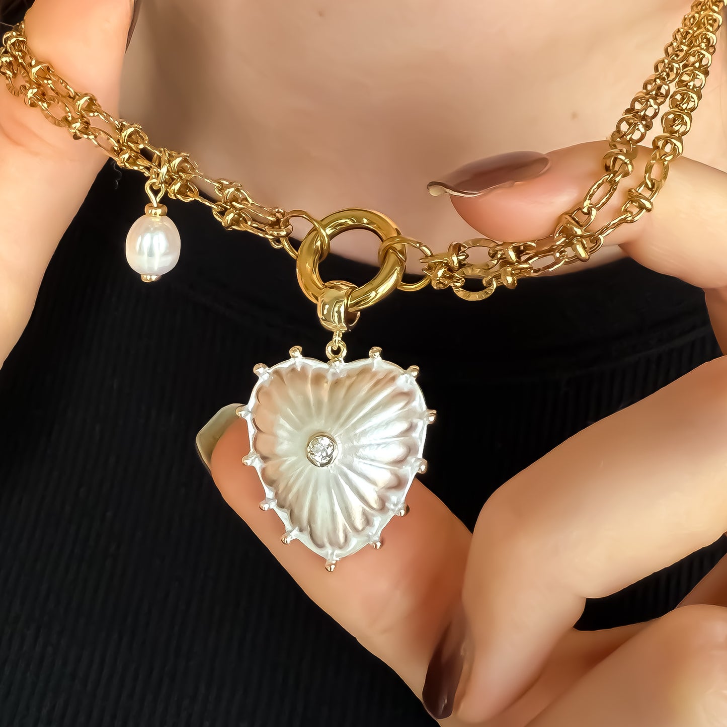 Pearl Heart Necklace