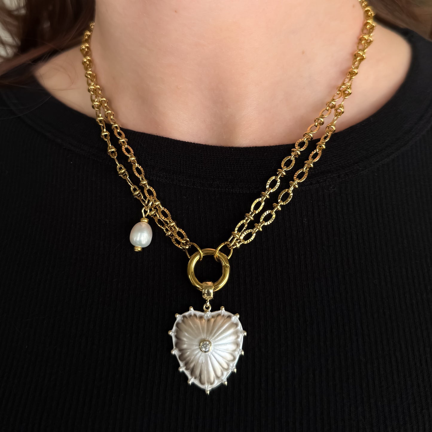 Pearl Heart Necklace
