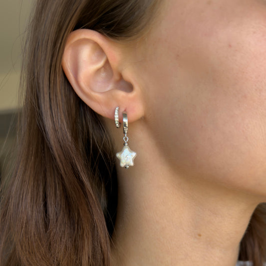 Starry Pearl Hoops