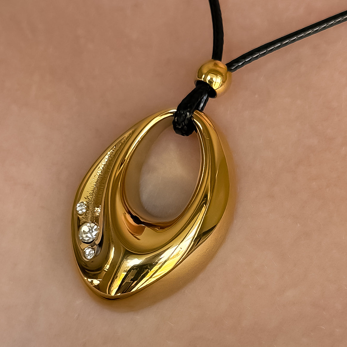 Abstract Gold Corded Necklace