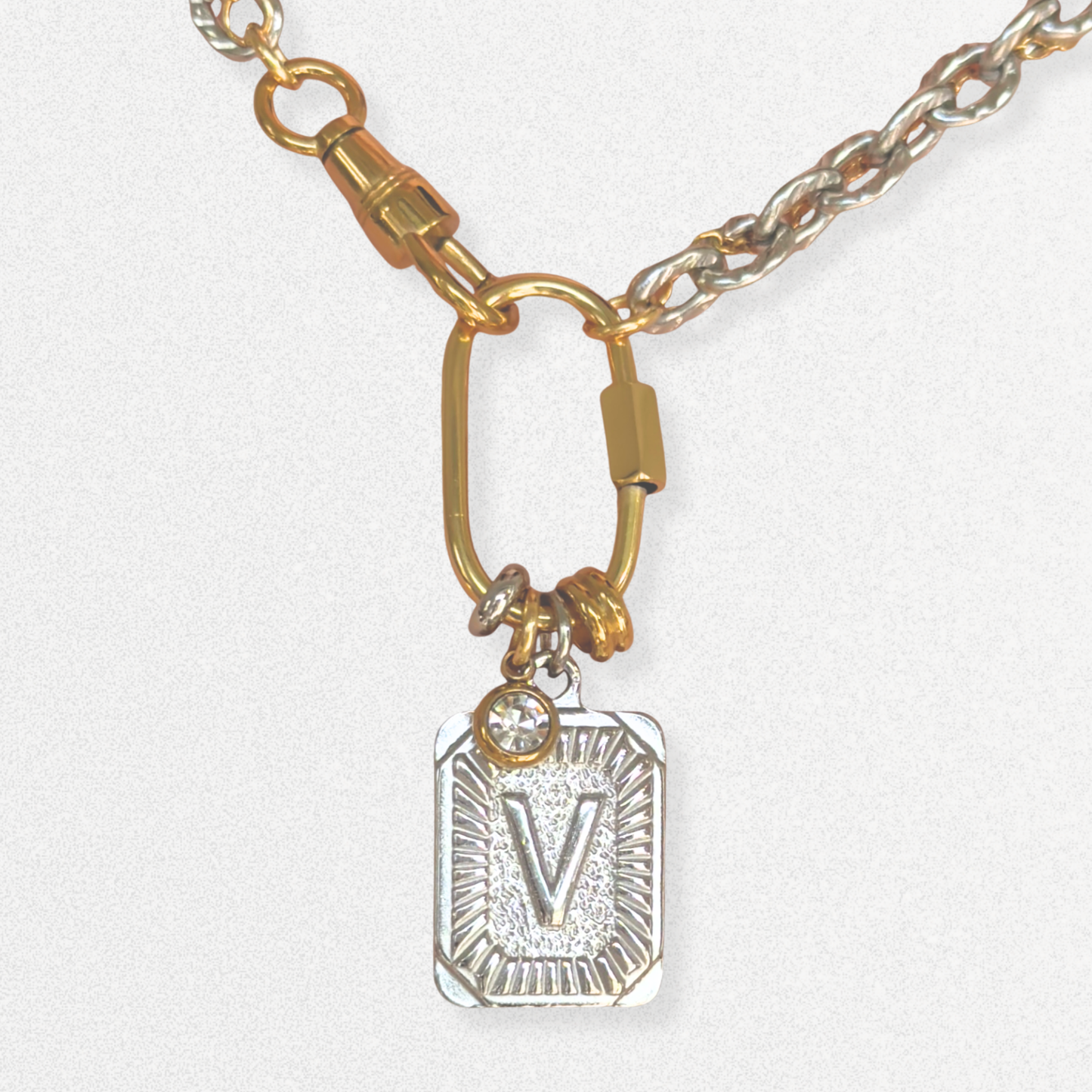 Mixed Metal Initial Necklace