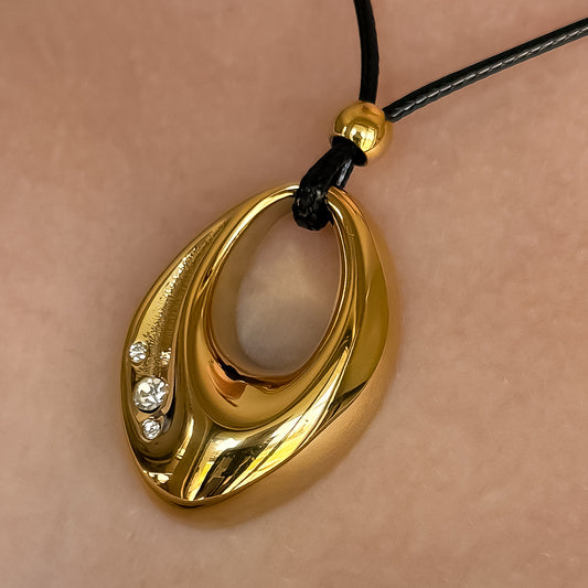 Abstract Gold Corded Necklace