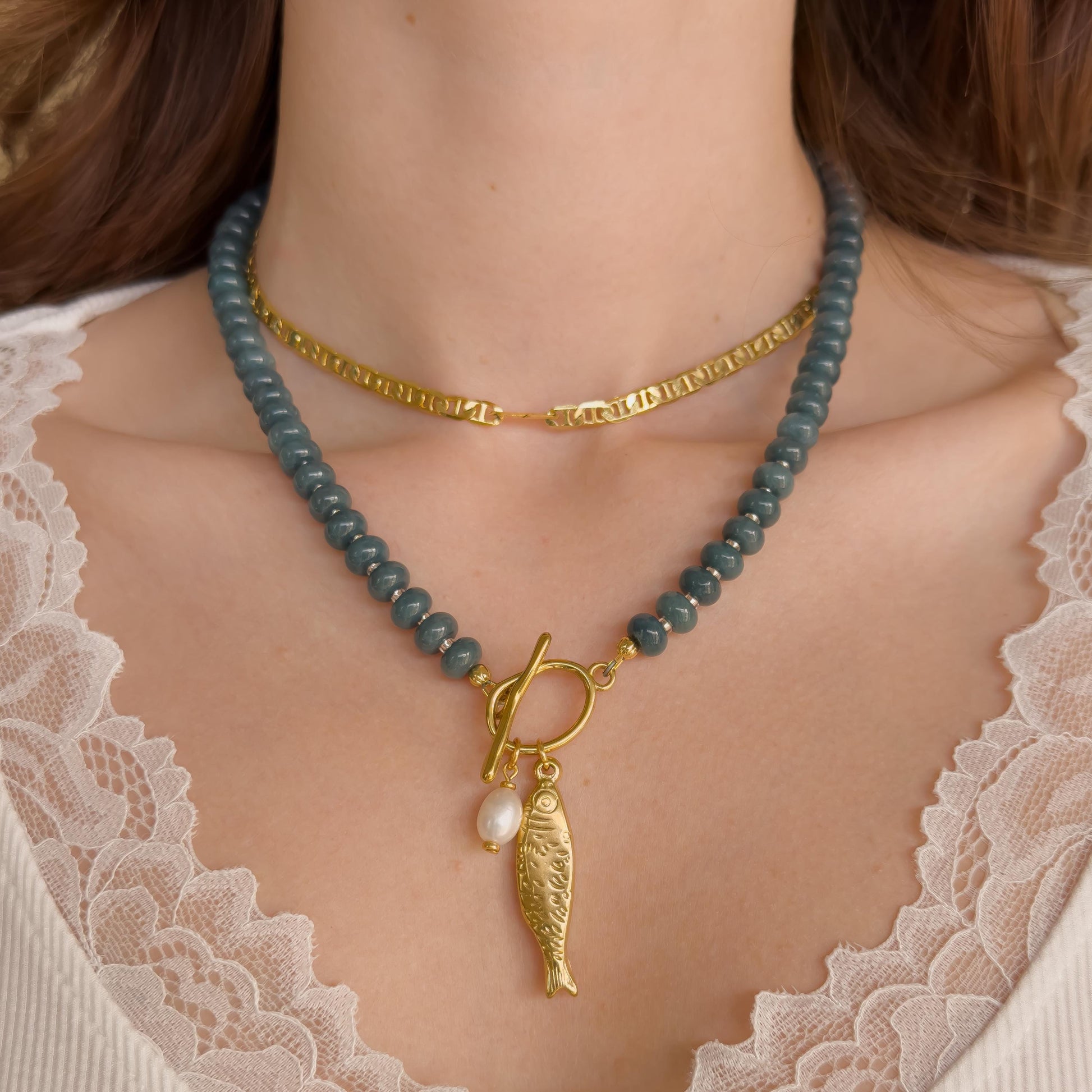 Blue Sardine Necklace