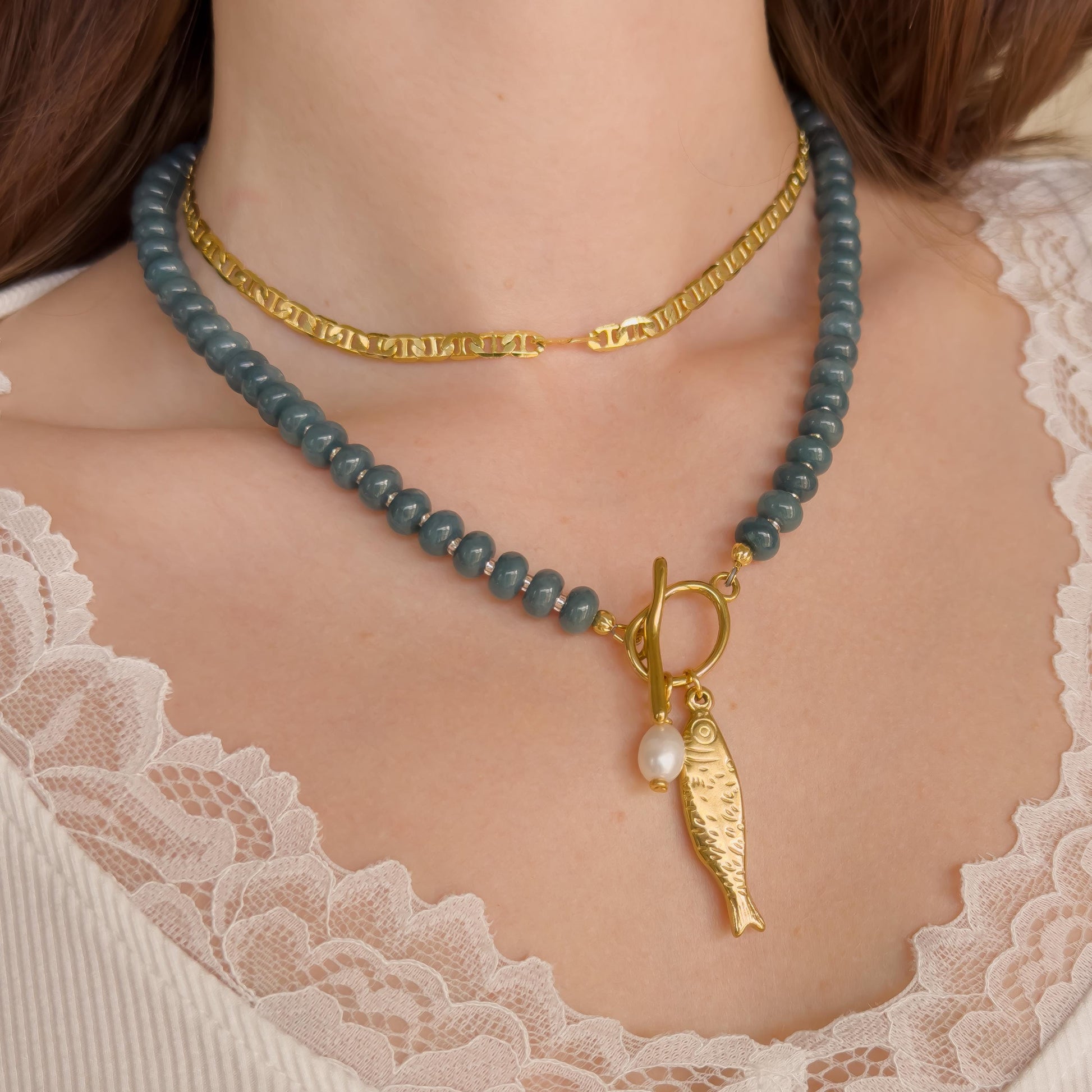 Blue Sardine Necklace